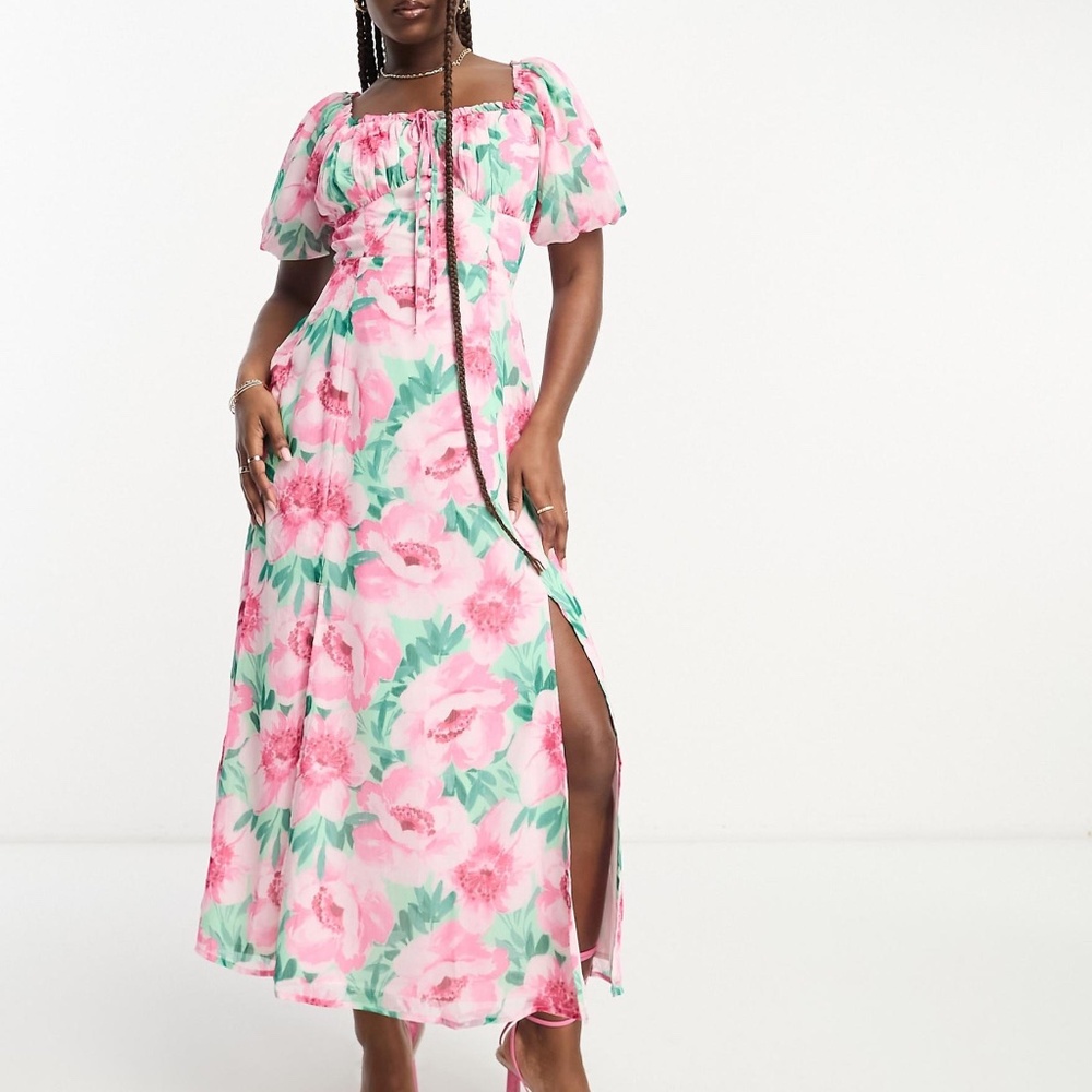 Puff Sleeve Maxi Dress Miss Selfridge